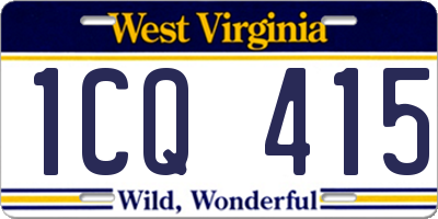 WV license plate 1CQ415