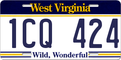 WV license plate 1CQ424