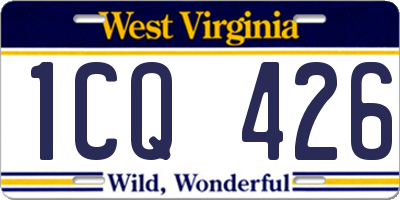 WV license plate 1CQ426