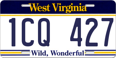 WV license plate 1CQ427