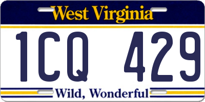 WV license plate 1CQ429