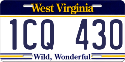 WV license plate 1CQ430