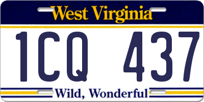 WV license plate 1CQ437