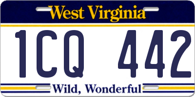 WV license plate 1CQ442