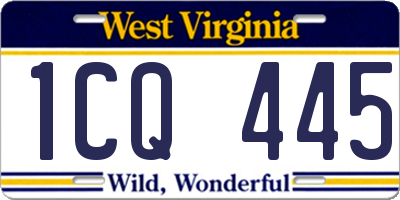 WV license plate 1CQ445