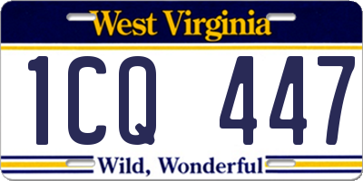 WV license plate 1CQ447