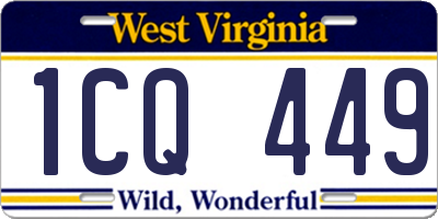 WV license plate 1CQ449