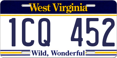 WV license plate 1CQ452