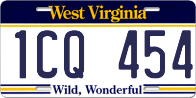 WV license plate 1CQ454