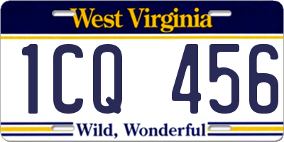 WV license plate 1CQ456