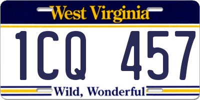 WV license plate 1CQ457