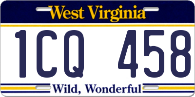 WV license plate 1CQ458