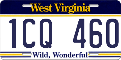 WV license plate 1CQ460