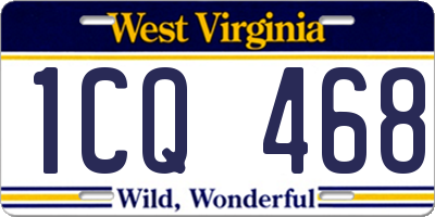 WV license plate 1CQ468