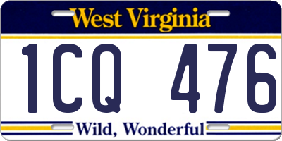WV license plate 1CQ476