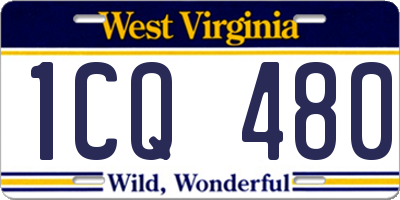 WV license plate 1CQ480
