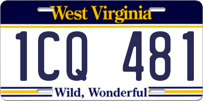 WV license plate 1CQ481