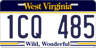 WV license plate 1CQ485