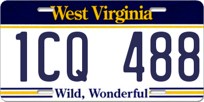 WV license plate 1CQ488