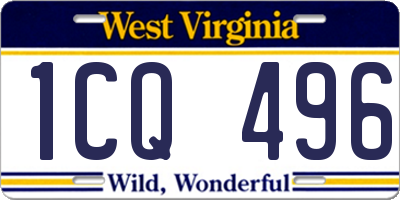 WV license plate 1CQ496