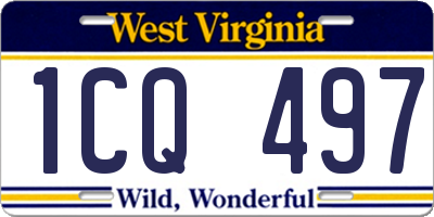 WV license plate 1CQ497