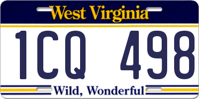WV license plate 1CQ498
