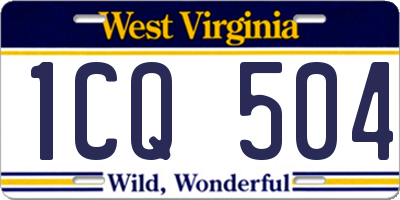 WV license plate 1CQ504