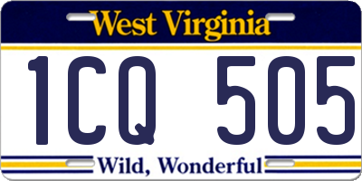 WV license plate 1CQ505