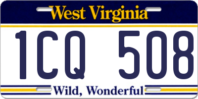 WV license plate 1CQ508