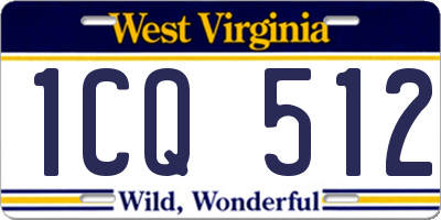 WV license plate 1CQ512