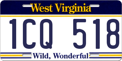 WV license plate 1CQ518