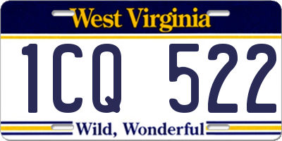 WV license plate 1CQ522