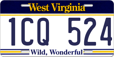 WV license plate 1CQ524