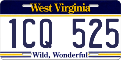 WV license plate 1CQ525