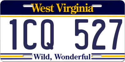 WV license plate 1CQ527
