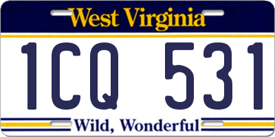WV license plate 1CQ531