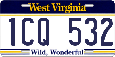 WV license plate 1CQ532