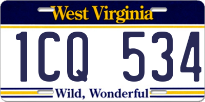 WV license plate 1CQ534