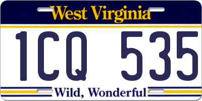 WV license plate 1CQ535