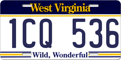 WV license plate 1CQ536
