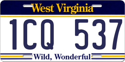 WV license plate 1CQ537