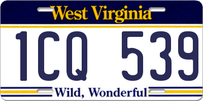 WV license plate 1CQ539