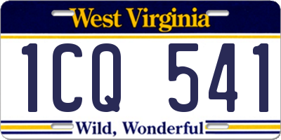 WV license plate 1CQ541
