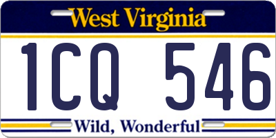 WV license plate 1CQ546
