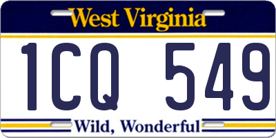 WV license plate 1CQ549