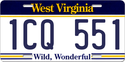 WV license plate 1CQ551