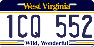 WV license plate 1CQ552