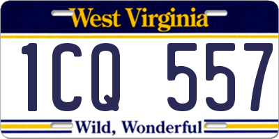 WV license plate 1CQ557