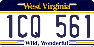 WV license plate 1CQ561