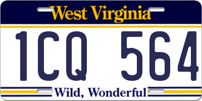WV license plate 1CQ564